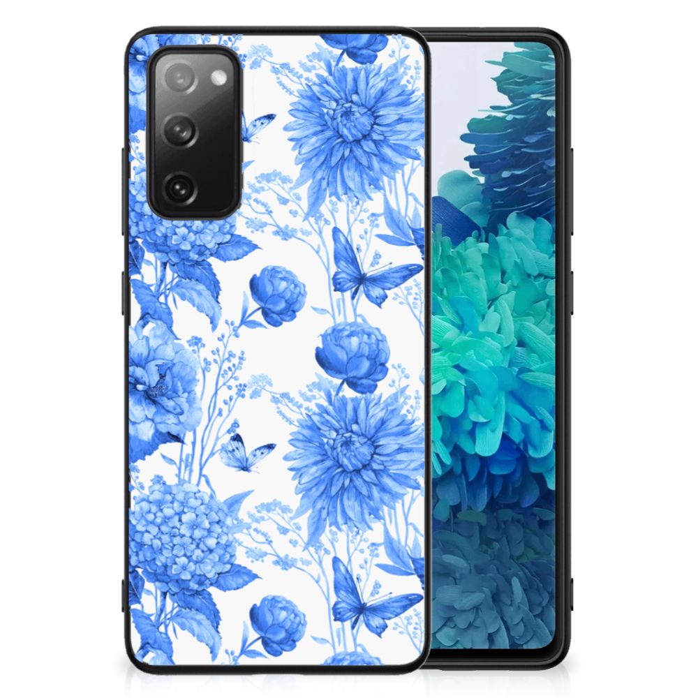 Bloemen Hoesje voor Samsung Galaxy S20 FE Flowers Blue B2C Telecom