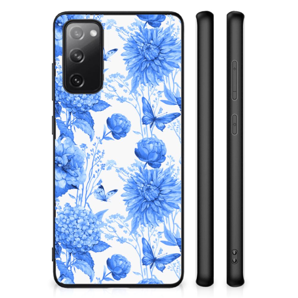 Bloemen Hoesje voor Samsung Galaxy S20 FE Flowers Blue B2C Telecom