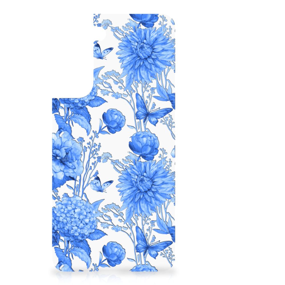 Bloemen Hoesje voor Samsung Galaxy S21FE Flowers Blue B2C Telecom