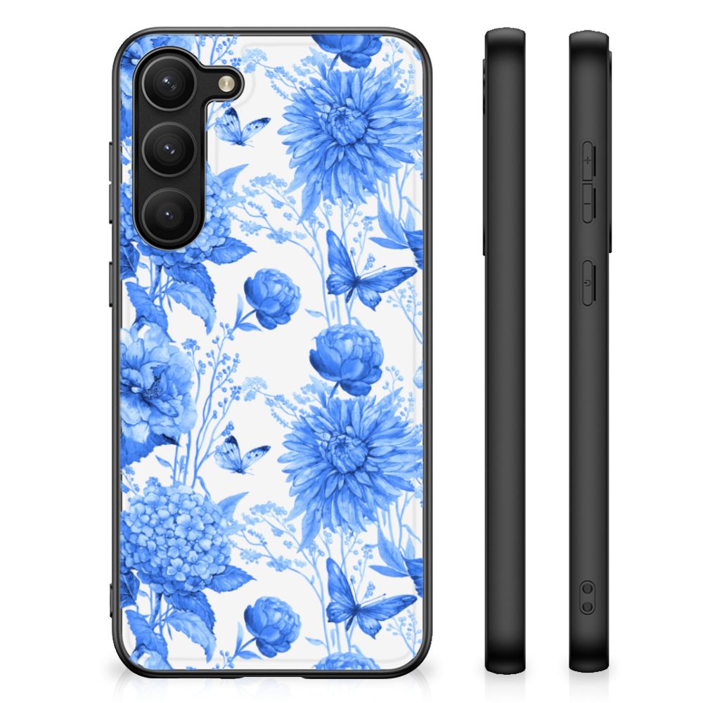 Bloemen Hoesje voor Samsung Galaxy S23 Plus Flowers Blue B2C Telecom