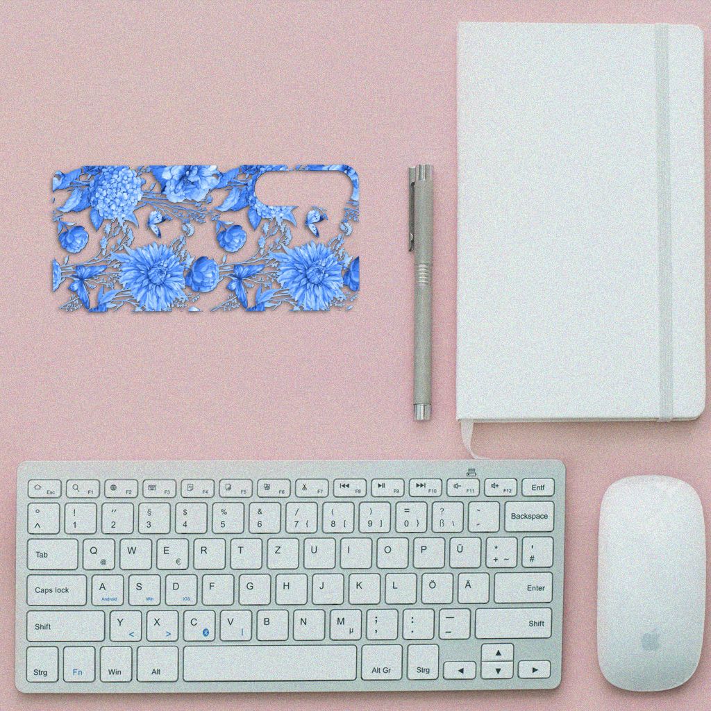 Bloemen Hoesje voor Samsung Galaxy S23 Plus Flowers Blue B2C Telecom