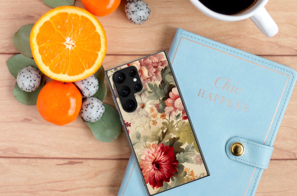Bloemen Hoesje voor Samsung Galaxy S23 Ultra Bloemen B2C Telecom