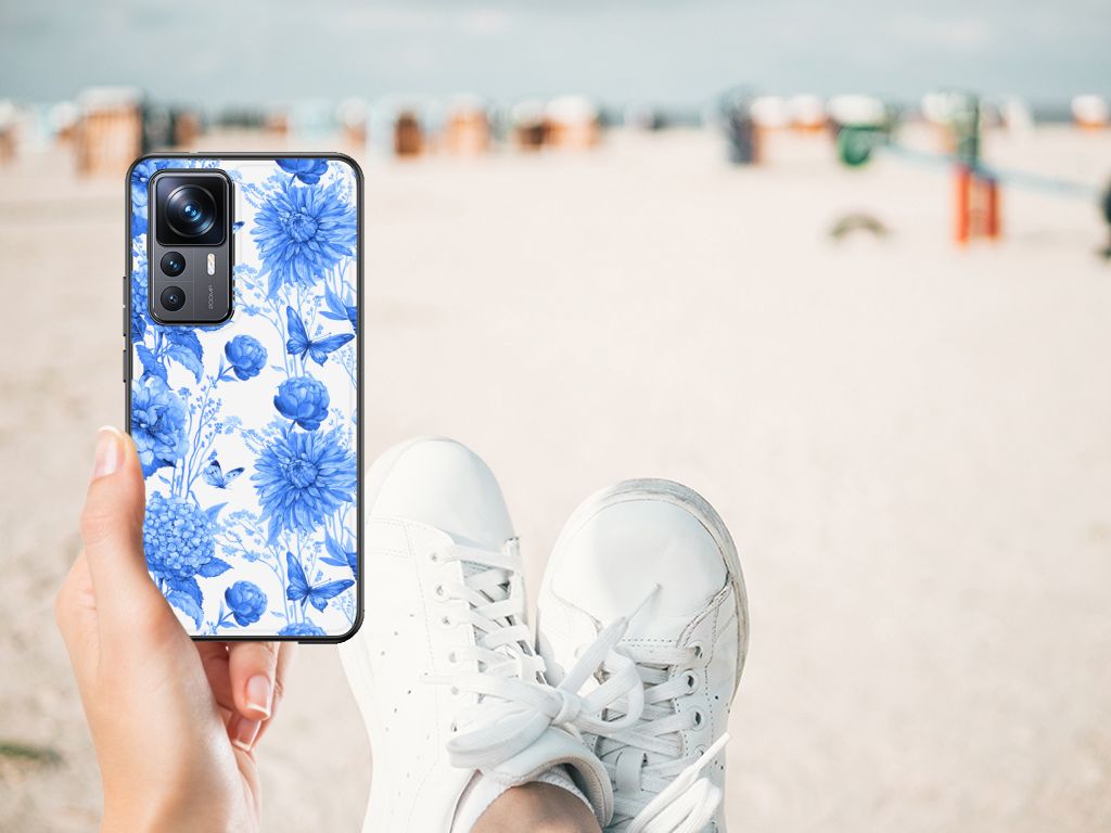 Bloemen Hoesje voor Xiaomi 12T | 12T Pro Flowers Blue B2C Telecom