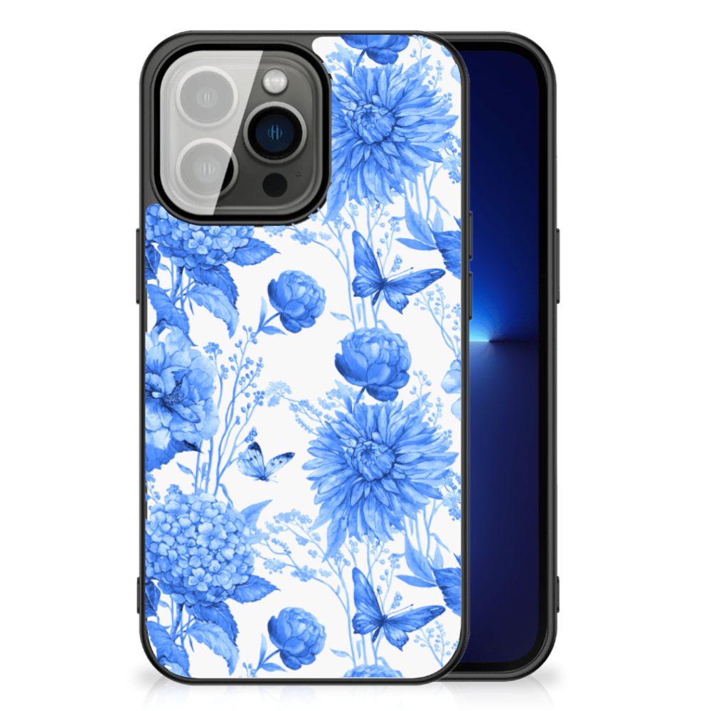 Bloemen Hoesje voor iPhone 13 Pro Flowers Blue B2C Telecom
