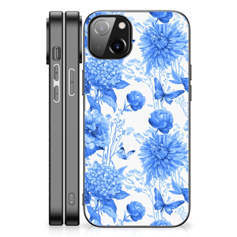 Bloemen Hoesje voor iPhone 14 Plus Flowers Blue B2C Telecom