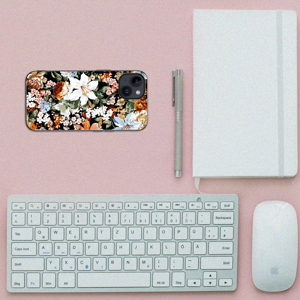 Bloemen Hoesje voor iPhone 15 Dark Flowers B2C Telecom