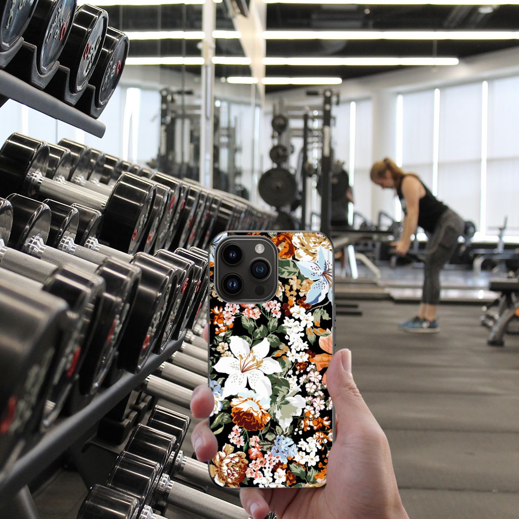 Bloemen Hoesje voor iPhone 15 Pro Max Dark Flowers B2C Telecom