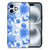 iPhone 16 Bloemen Hoesje voor iPhone 16 Flowers Blue bloemen design achterzijde