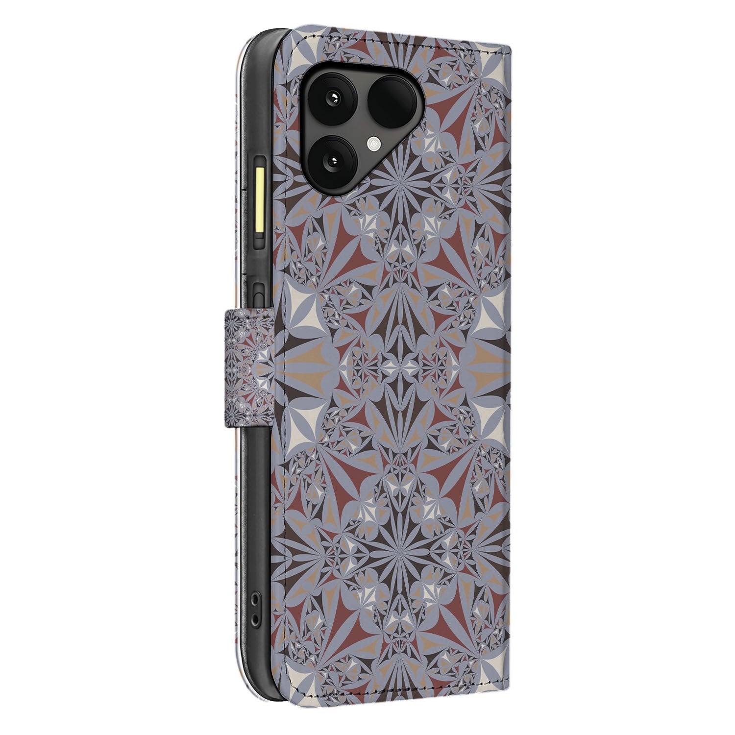 Fairphone 6 Bookcase Hoesje Bloemenpatroon Meerkleurig zijkant design