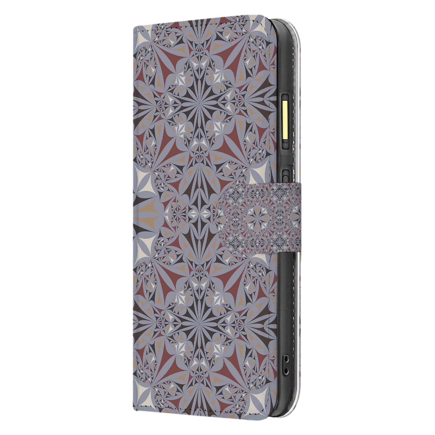 Fairphone 6 Bookcase Hoesje Bloemenpatroon Meerkleurig aanzicht zij