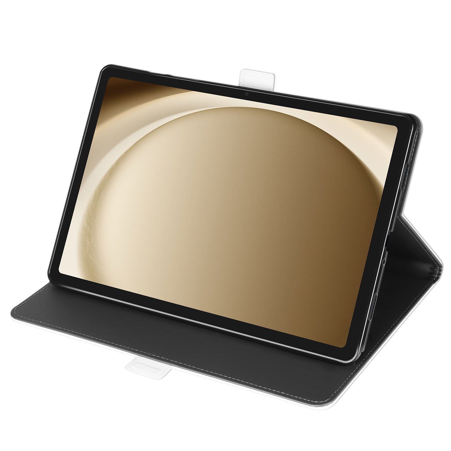 Blokken Book Case Hoesje met Standaard Samsung Galaxy Tab A11 Plus zwart design aanzicht