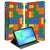 Blokken Book Case Hoesje met Standaard Samsung Galaxy Tab S10 FE Plus kleurrijk design voorzijde en achterzijde