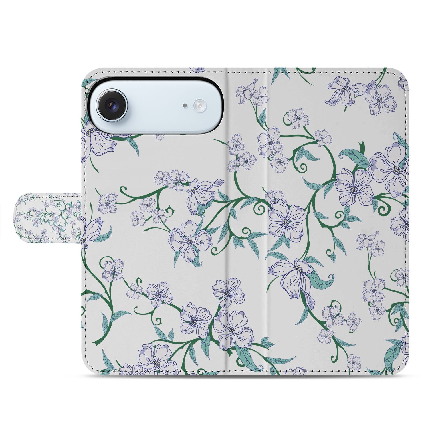 Blossom White Hoesje Voor iPhone Air Bookcase Hoesje bloemenmotief voorkant
