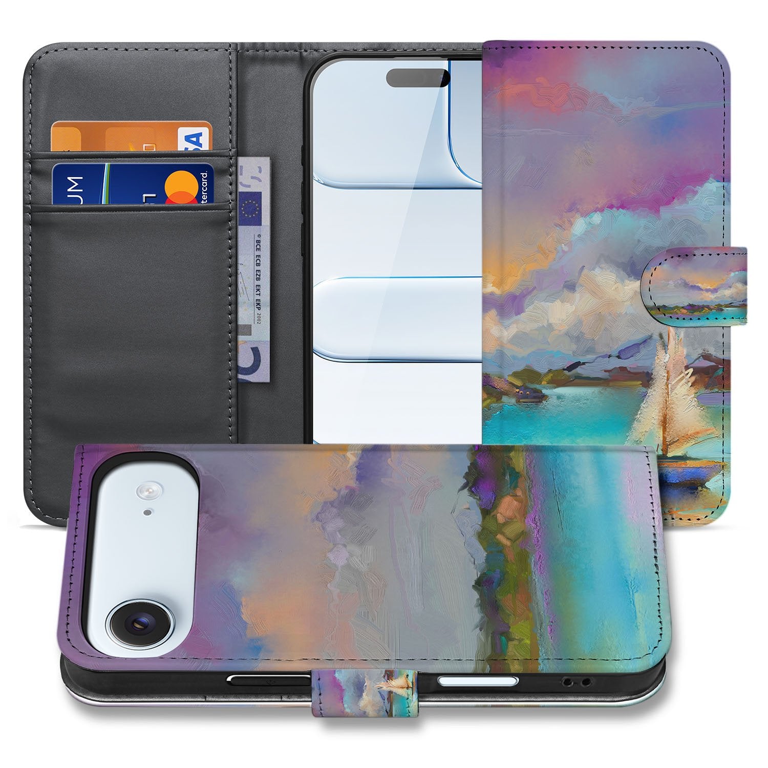 Boat Motief Hoesje Voor iPhone Air Bookcase designnaam vooraanzicht