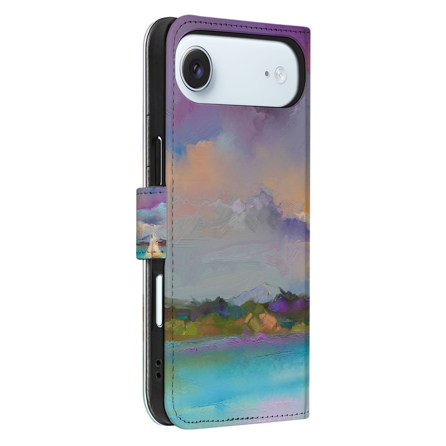 Boat Motief Hoesje Voor iPhone Air Bookcase designnaam zijaanzicht