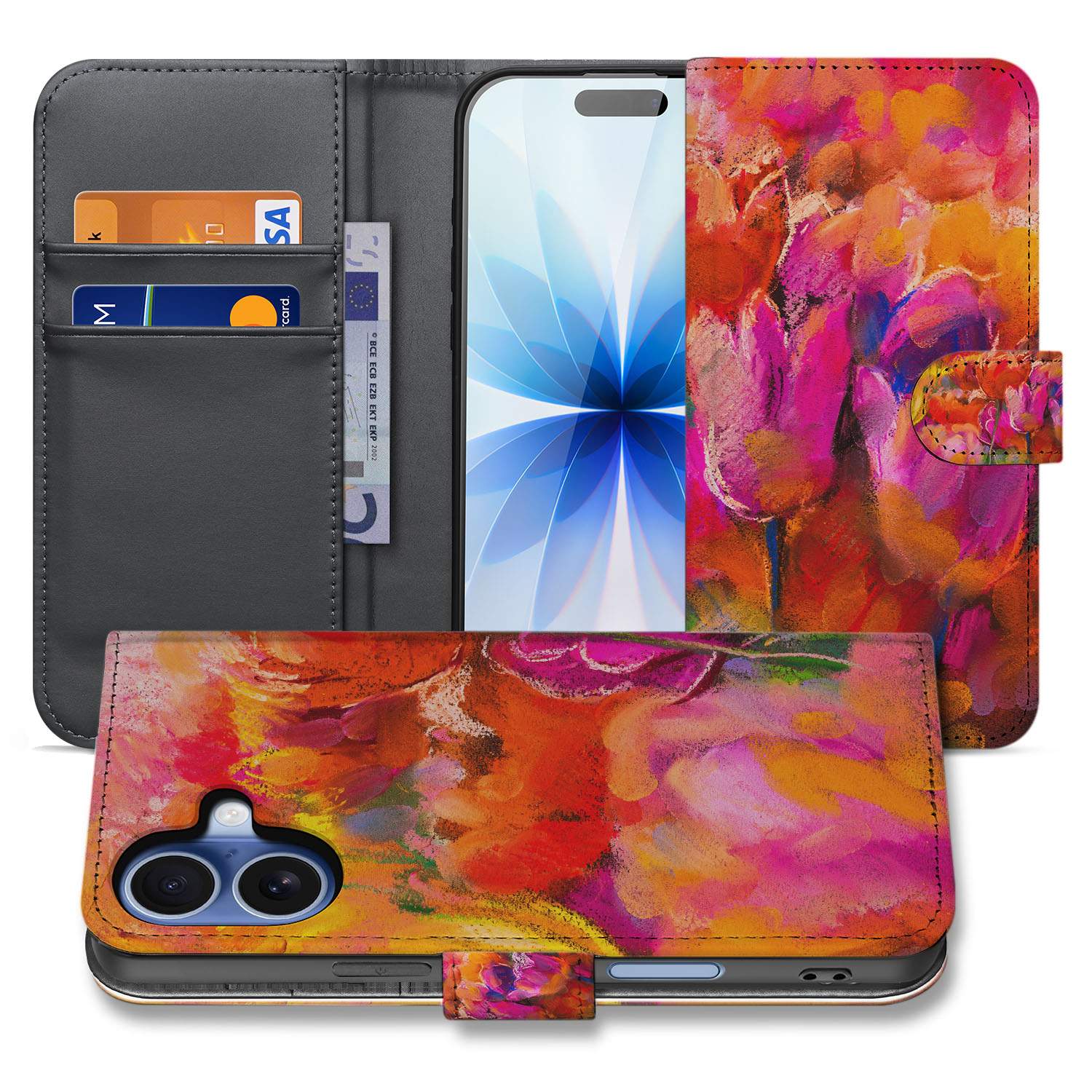 Book Case Apple iPhone 17 Tulips hoesje tulpen design voorkant