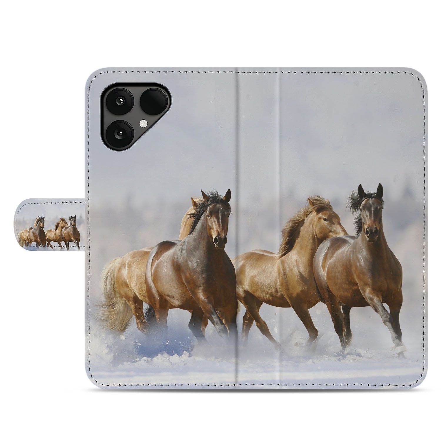 Book Case Fairphone 6 Paarden Motief Met Pasjes Magneetsluiting paarden motief voorzijde