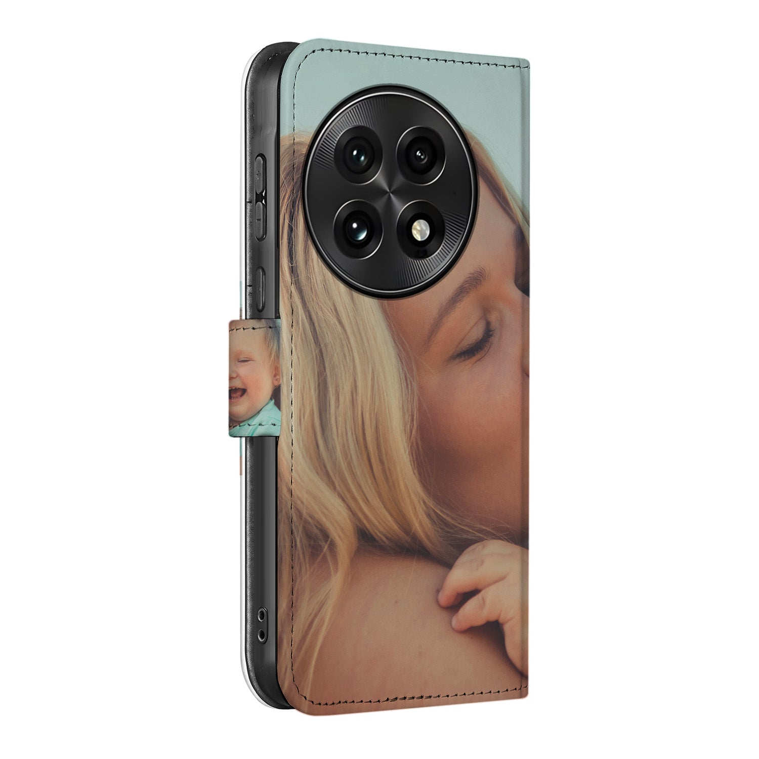 OnePlus 13 Book Case Hoesje Maken uniek ontwerp zijaanzicht