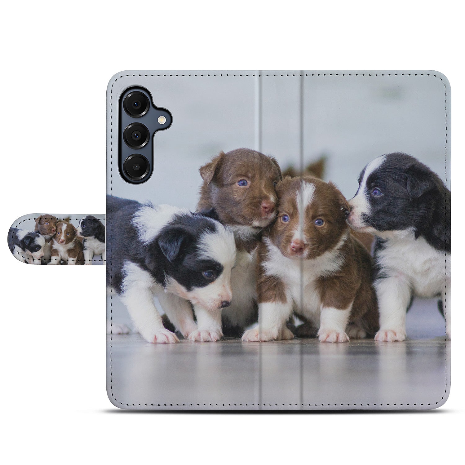 Samsung Galaxy A16 Book Case Hoesje Maken puppy's foto's design front