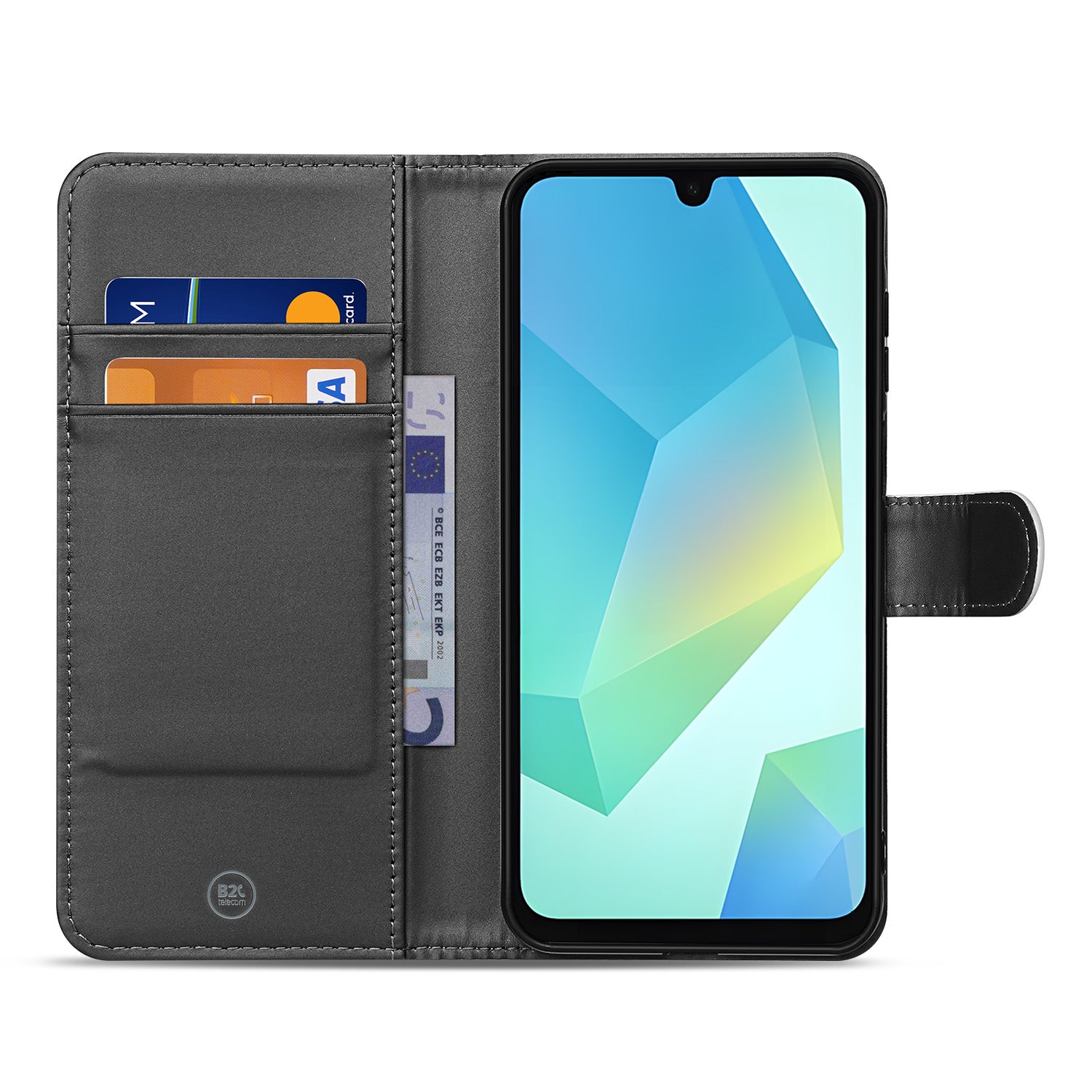 Samsung Galaxy A16 Book Case Hoesje Maken design zwart aanzicht binnen