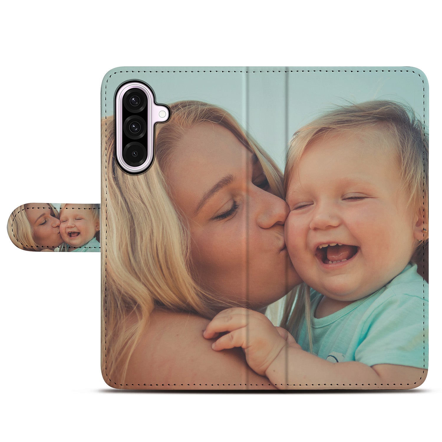 Samsung Galaxy A36 Book Case Hoesje Maken moeder kind foto ontwerp voorkant