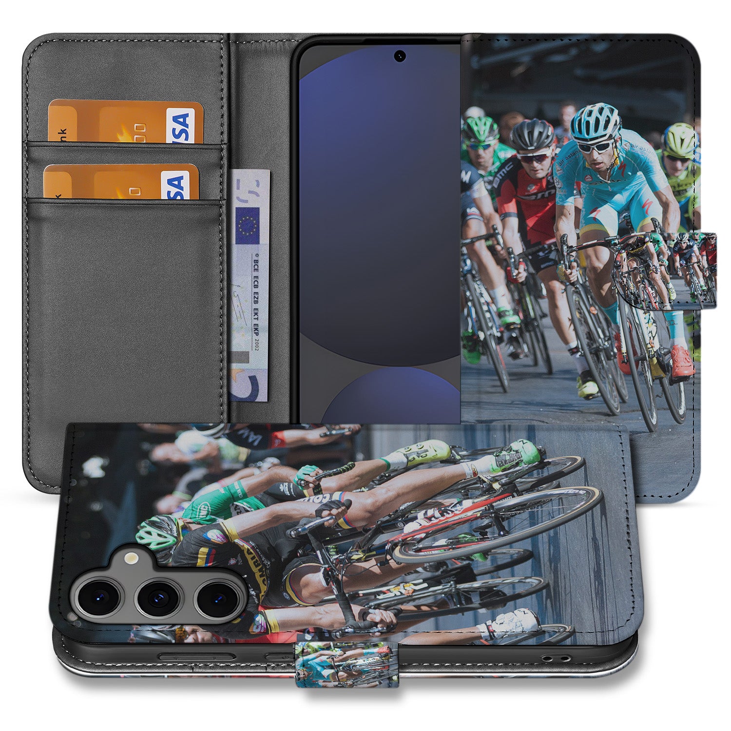 Samsung Galaxy S24 FE Book Case Hoesje Maken fietsrace design voorkant