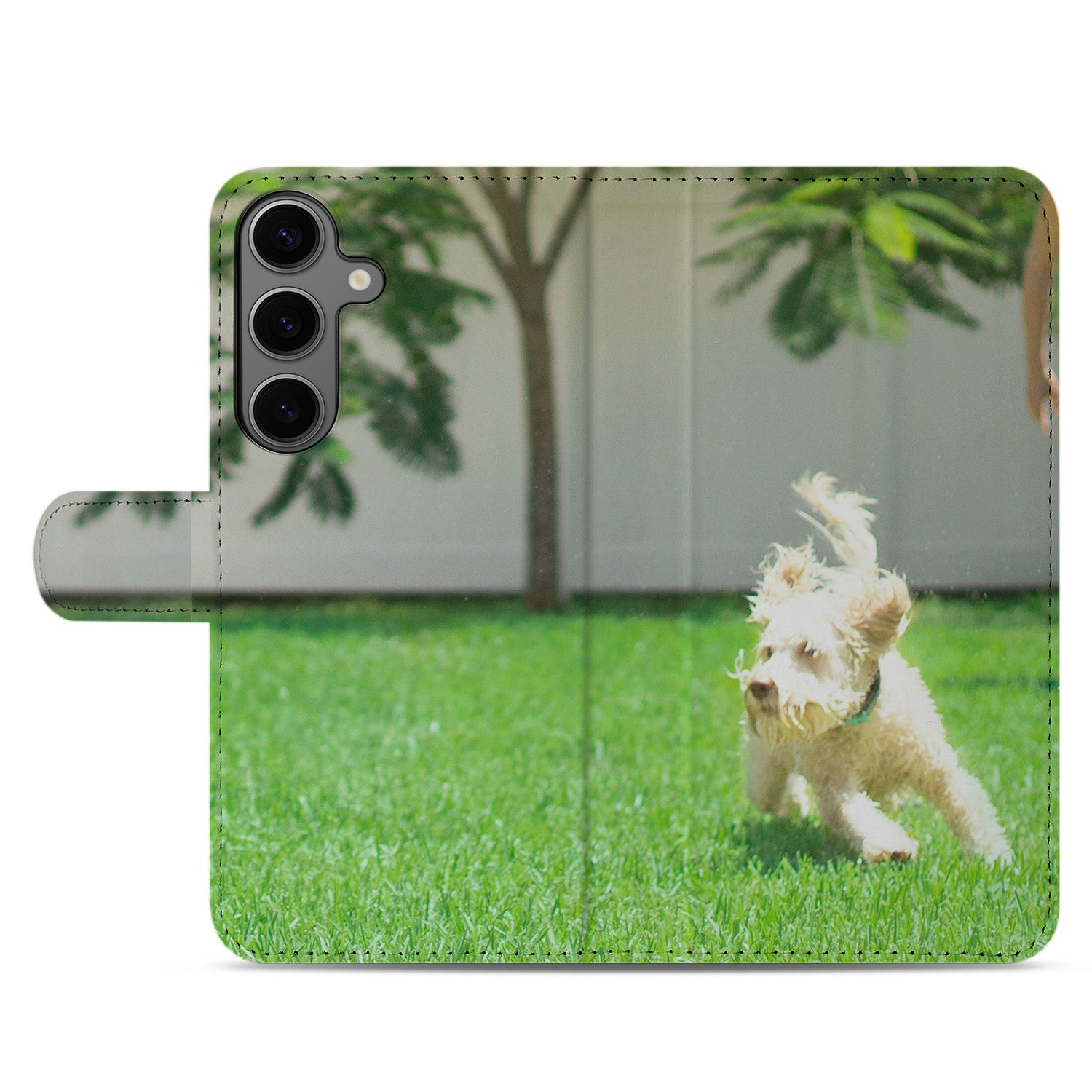 Samsung Galaxy S25 Book Case Hoesje Maken honden fotografie groen gras