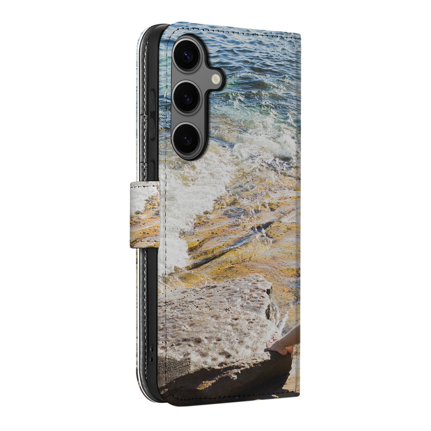 Samsung Galaxy S25 Plus Book Case Hoesje Maken strand uitzicht