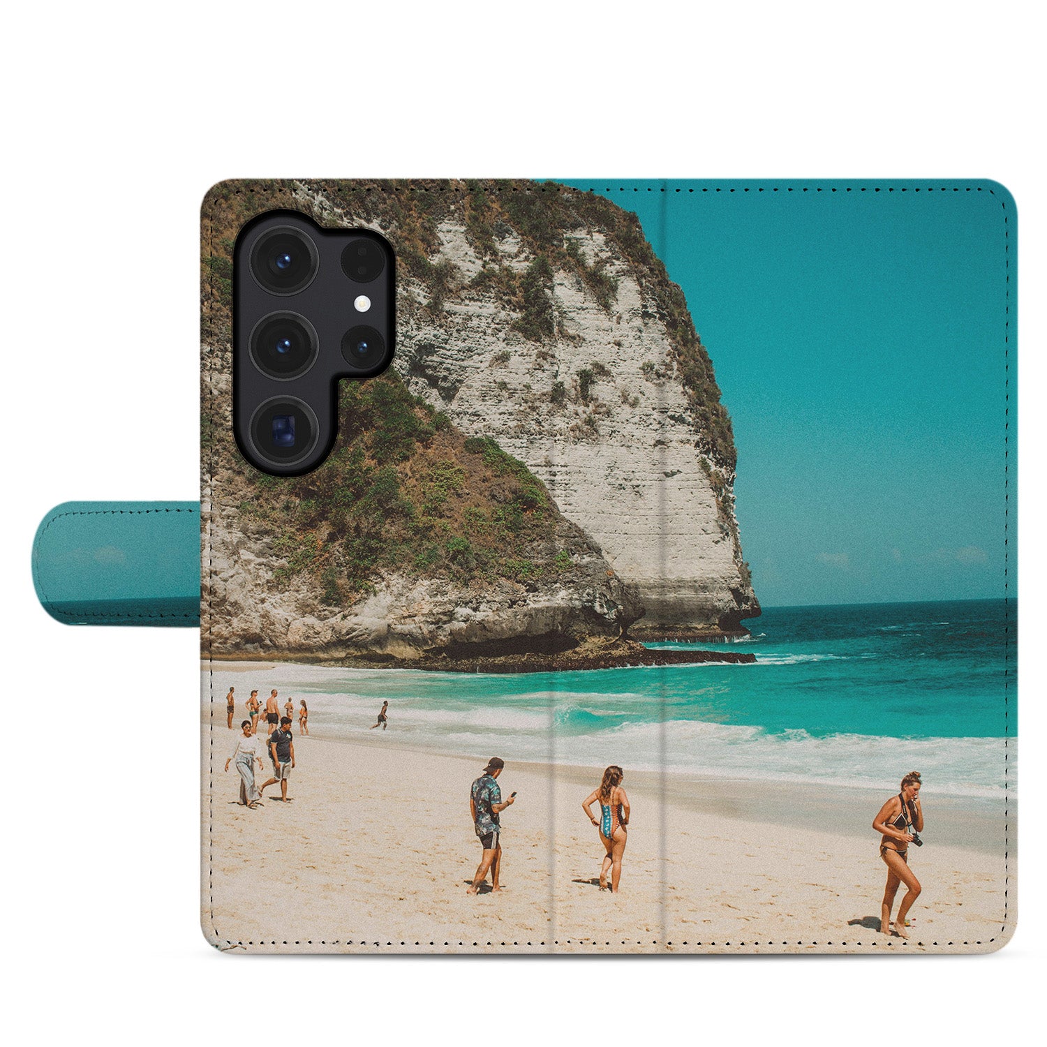 Samsung Galaxy S25 Ultra Book Case Hoesje Maken strand natuur uitzicht
