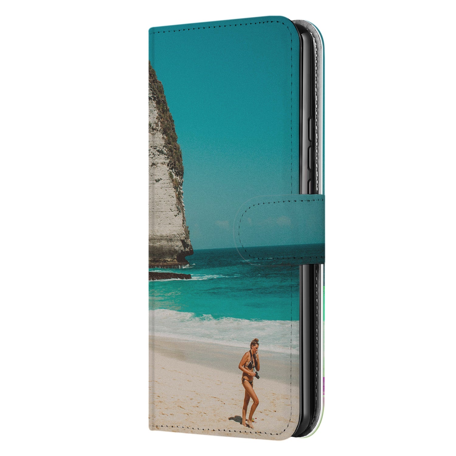 Samsung Galaxy S25 Ultra Book Case Hoesje Maken strand foto voorkant