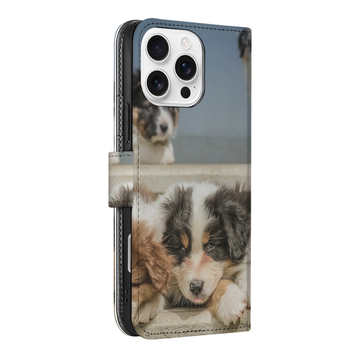 Apple iPhone 16 Pro Book Case Hoesje Maken hondenfoto design voorkant