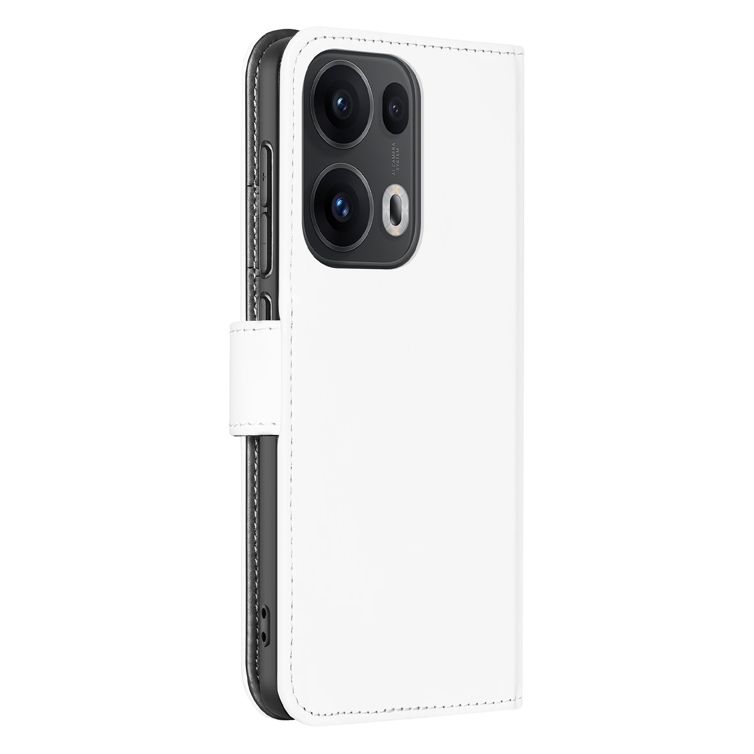 OPPO Reno 13 Pro Book Case Hoesje Wit met Pasjeshouder zijkant
