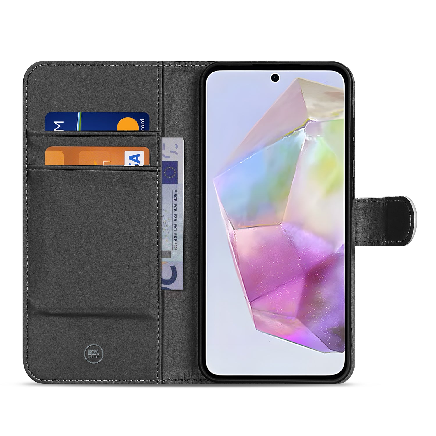Book Case Hoesje Samsung Galaxy A36 Wit met Pashouder binnenkant open portemonnee