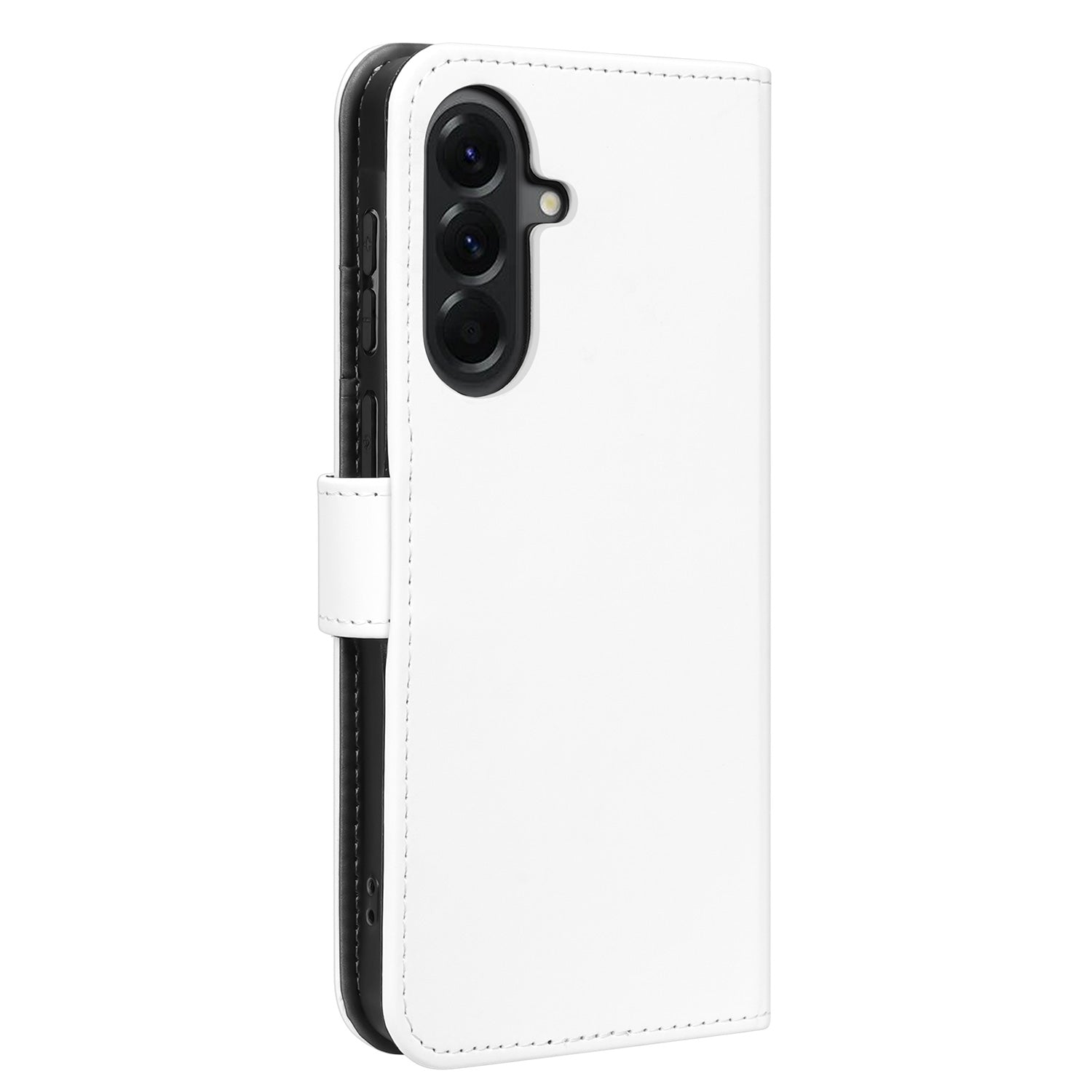 Samsung Galaxy A57 Book Case Hoesje Wit met Pasjeshouder Zijaanzicht.