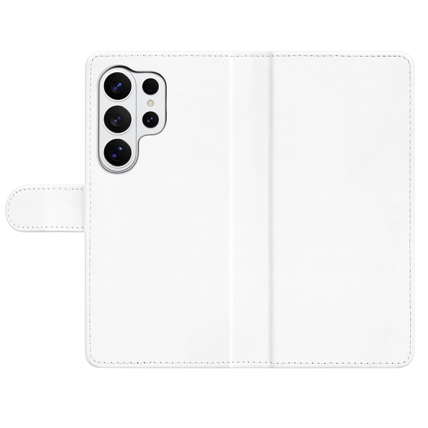 Samsung Galaxy S26 Ultra Book Case Hoesje Wit met Pasjeshouder Vooraanzicht.