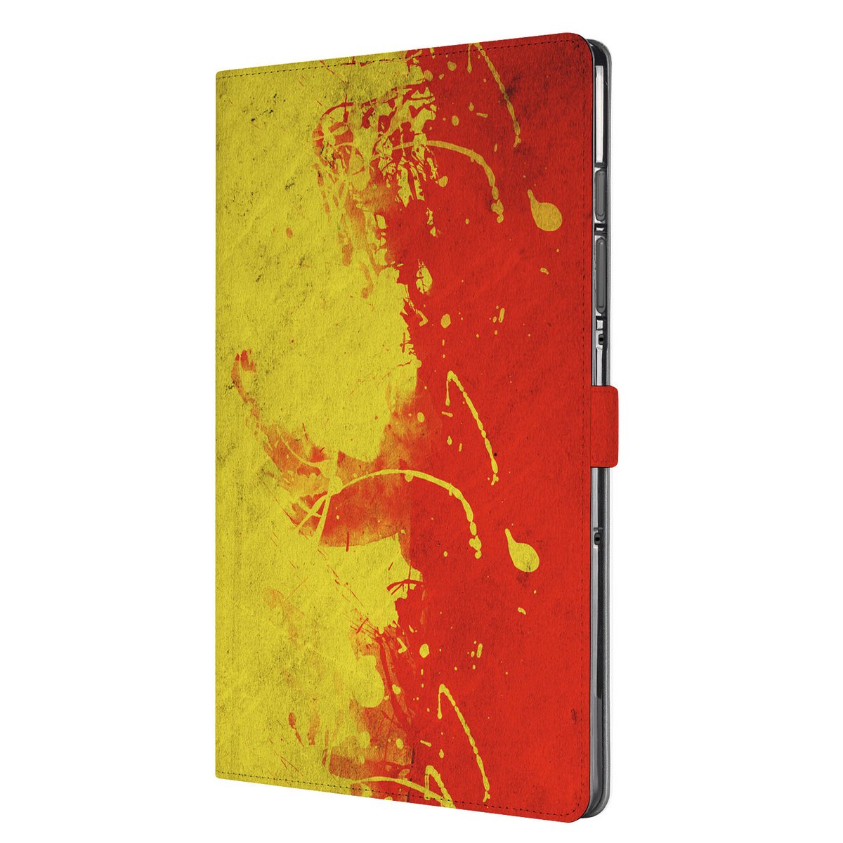 Samsung Galaxy Tab S10 FE Plus Book Case Hoesje met Standaard België design geel rood