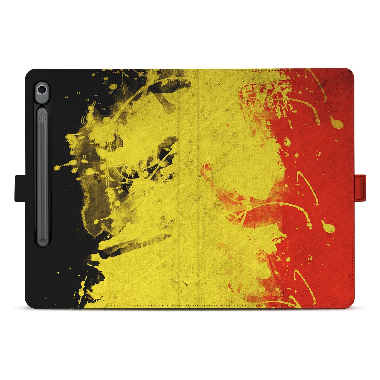 Samsung Galaxy Tab S10 FE | Tab S9 FE Book Case Hoesje met Standaard België Belgische vlag design voorkant