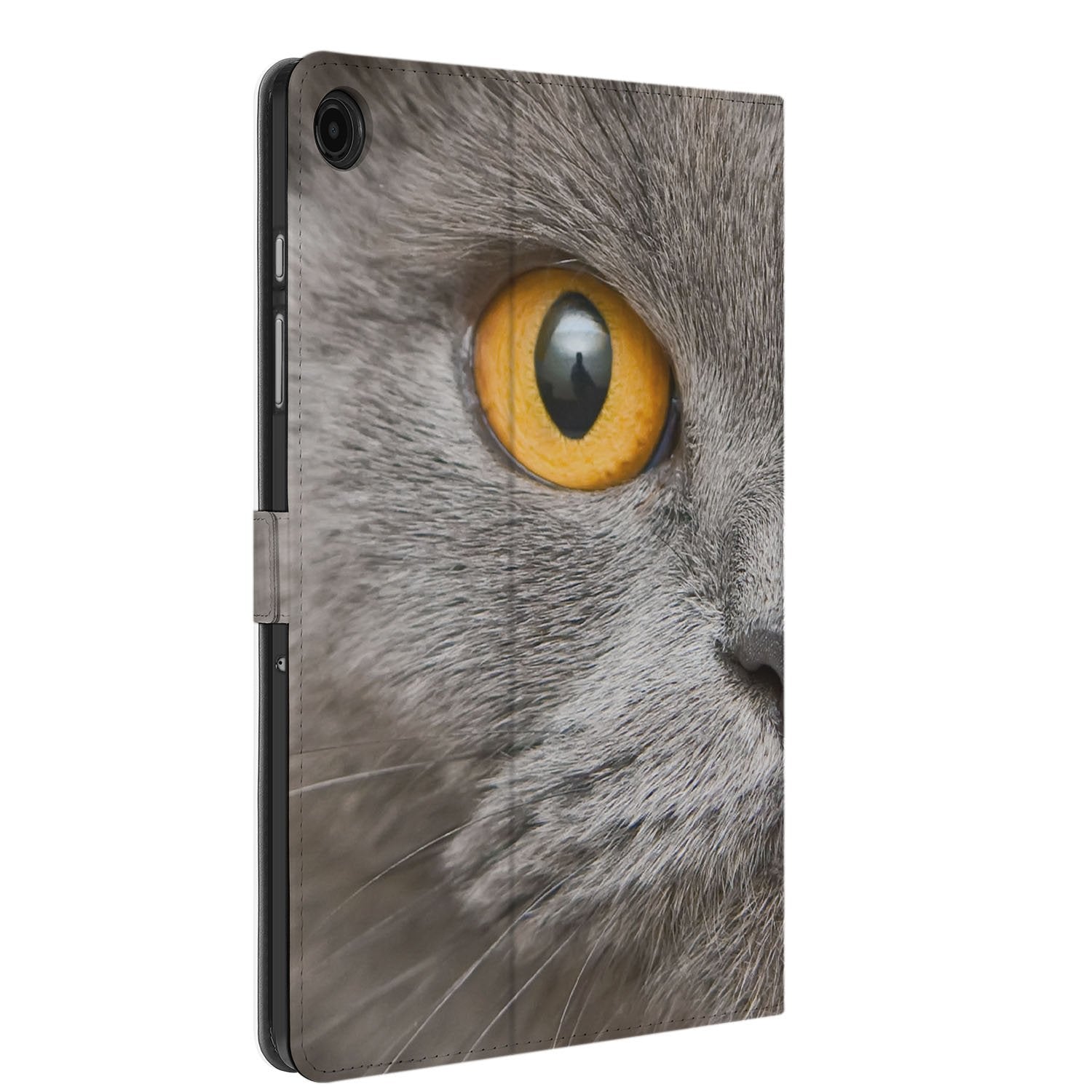 Samsung Galaxy Tab A11 Plus Book Case Hoesje met Standaard Britse Korthaar oog detail