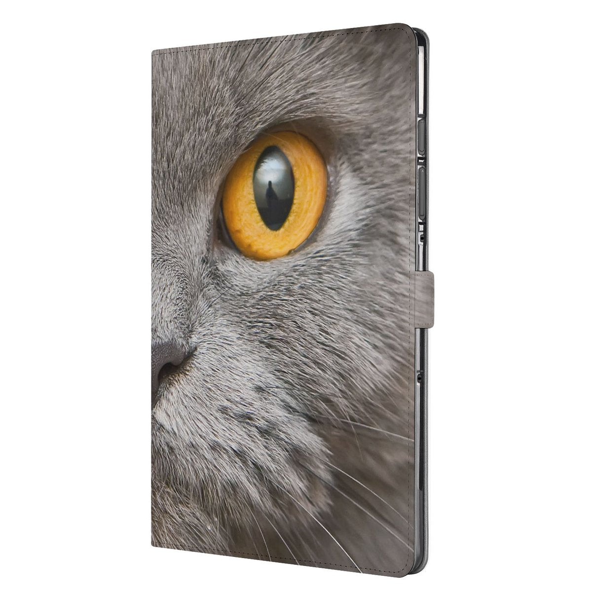 Book Case Hoesje met Standaard Britse Korthaar Samsung Galaxy Tab S10 FE Plus design Britse Korthaar aanzicht