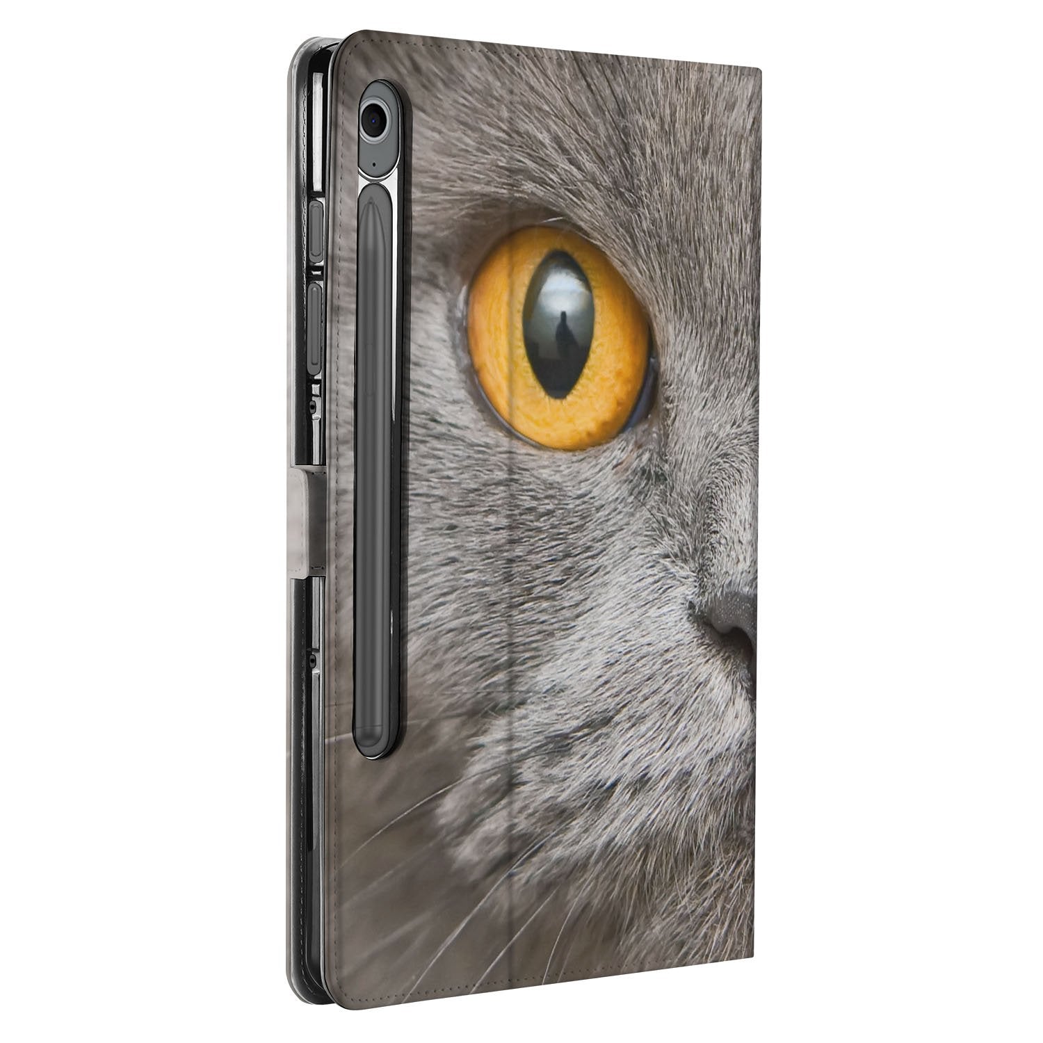 Samsung Galaxy Tab S10 FE | Tab S9 FE Book Case Hoesje met Standaard Britse Korthaar kattenoog