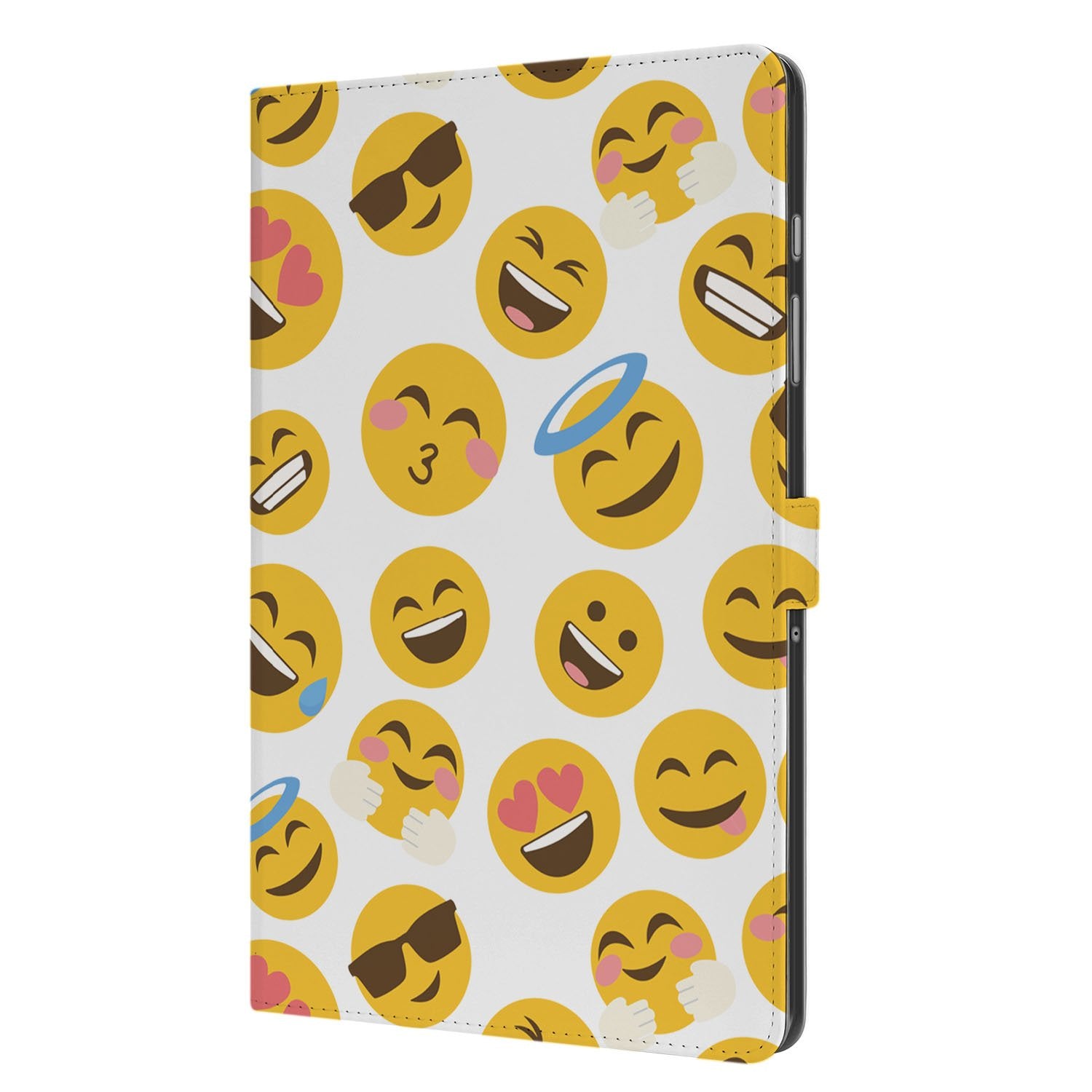 Samsung Galaxy Tab A11 Plus Book Case Hoesje met Standaard Emoji voorkant design emoji's vrolijke gezichten