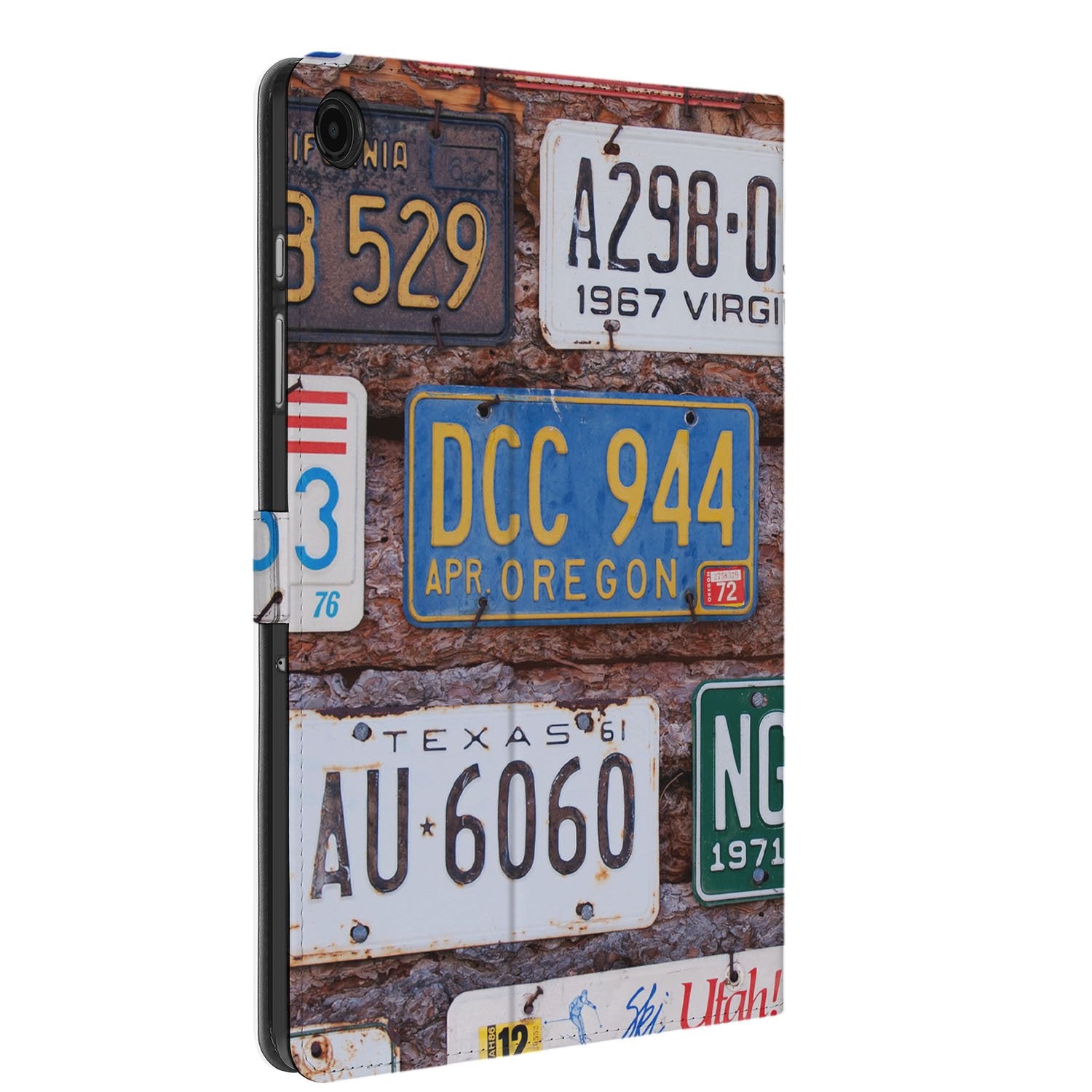 Samsung Galaxy Tab A11 Plus Book Case Hoesje met Standaard Kentekenplaten achterzijde design