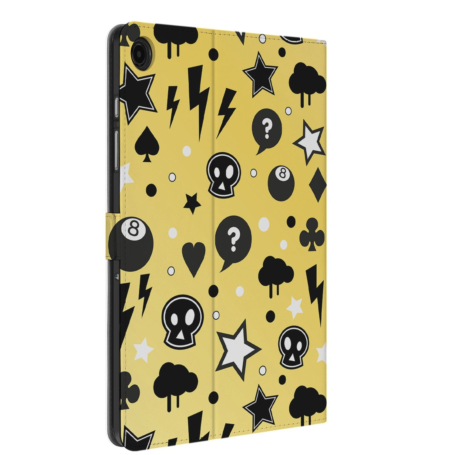 Samsung Galaxy Tab A11 Plus Book Case Hoesje met Standaard Punk Yellow design kleurrijk aanzicht