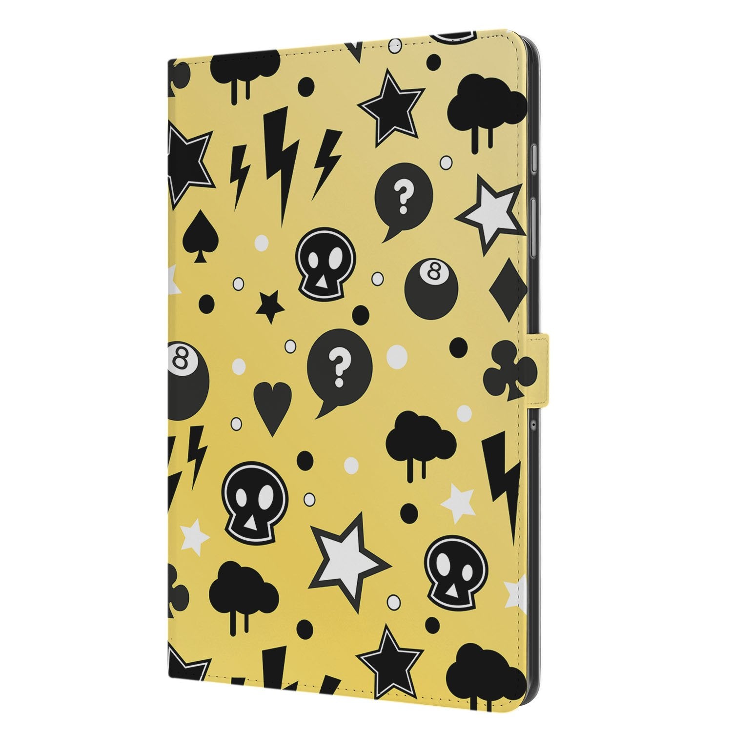 Samsung Galaxy Tab A11 Plus Book Case Hoesje met Standaard Punk Yellow zijkant