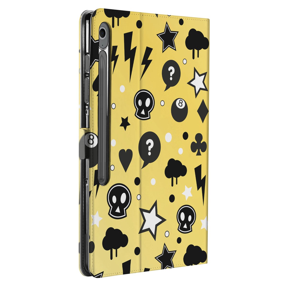 Samsung Galaxy Tab S10 FE Plus Book Case Hoesje met Standaard Punk Yellow aanzicht