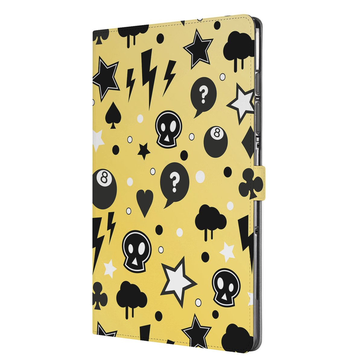 Samsung Galaxy Tab S10 FE Plus Book Case Hoesje met Standaard Punk Yellow aanzicht