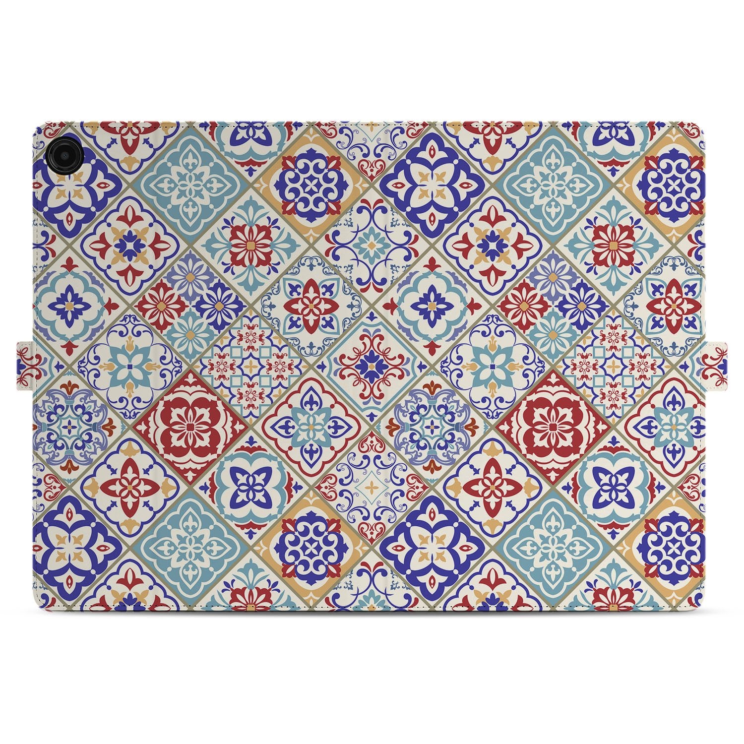 Samsung Galaxy Tab A11 Plus Book Case Hoesje met Standaard Tiles Color kleurrijk design patroon