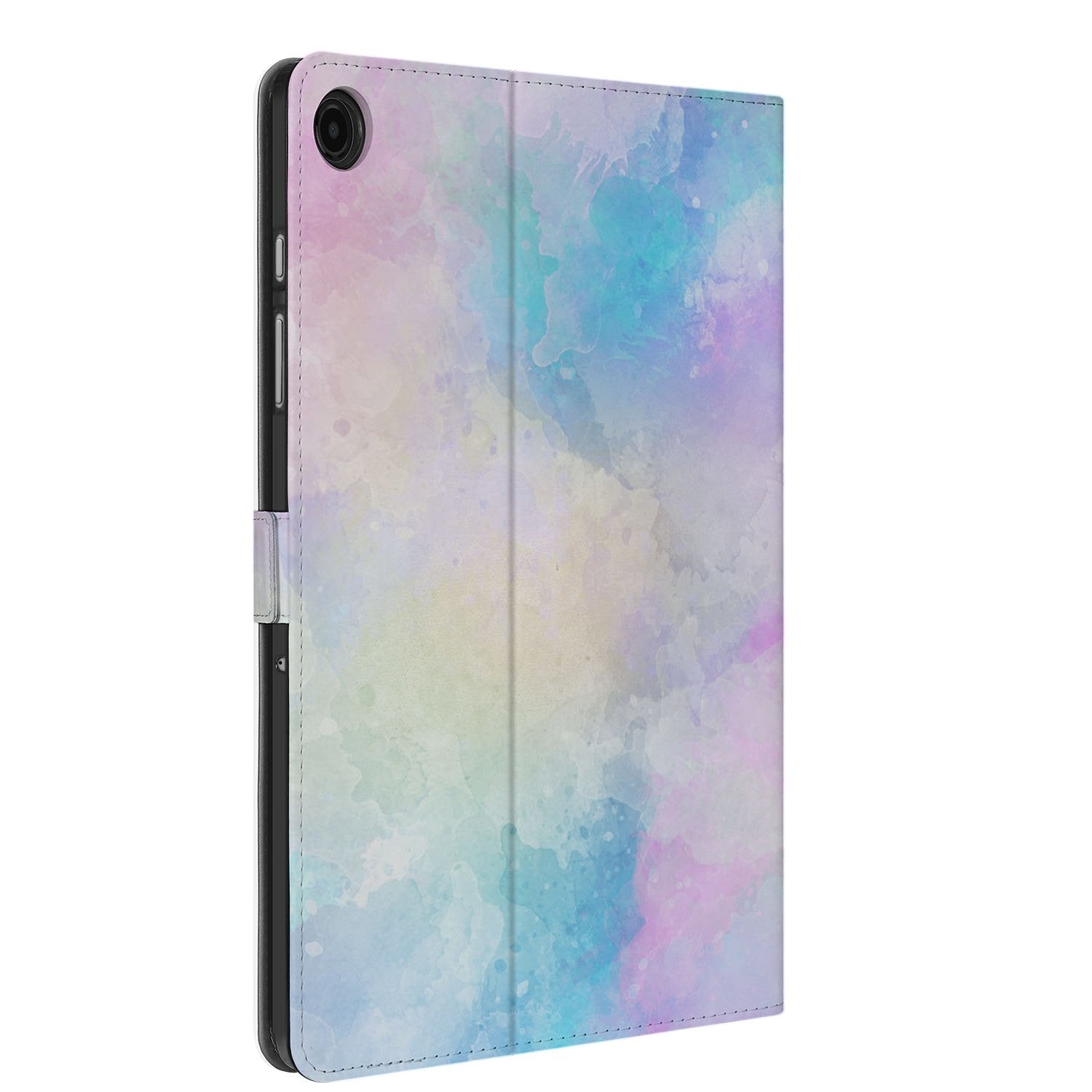 Samsung Galaxy Tab A11 Plus Book Case Hoesje met Standaard Watercolor Light aanzicht zijkant