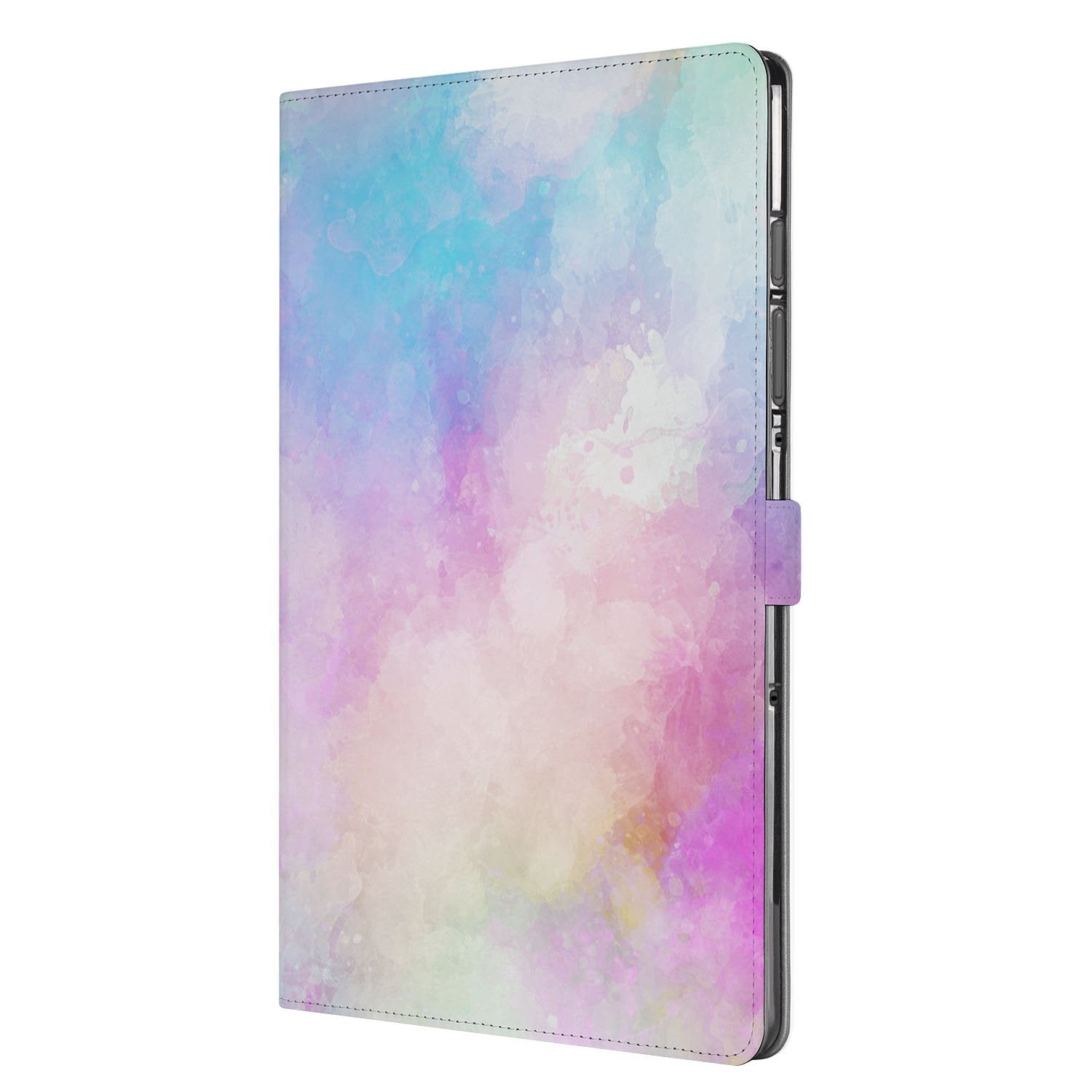 Samsung Galaxy Tab S10 FE | Tab S9 FE Book Case Hoesje met Standaard Watercolor Light zijaanzicht