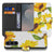 Samsung Galaxy S26 FE bookcase hoesje met Zonnebloemen design in wit, geel en groen